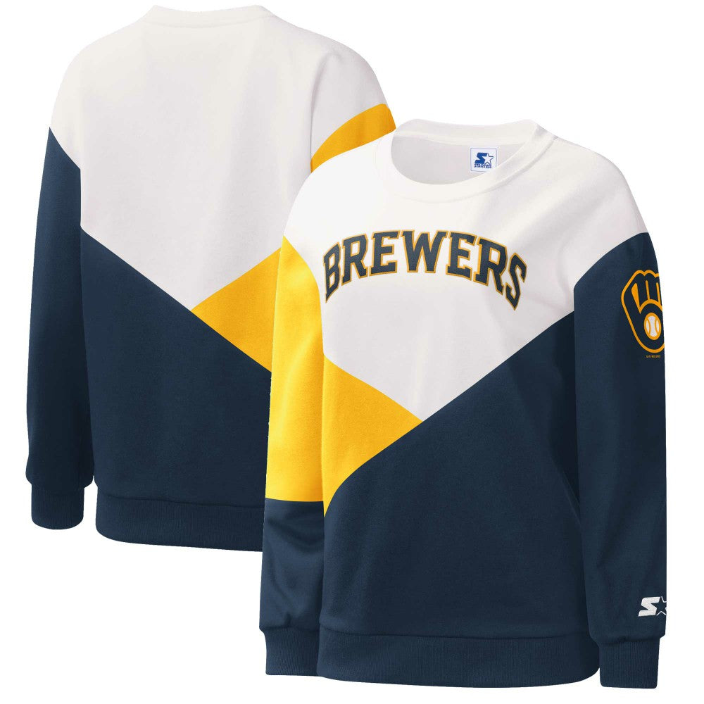 Milwaukee Brewers Starter Women's Shutout Pullover Sweatshirt for sale