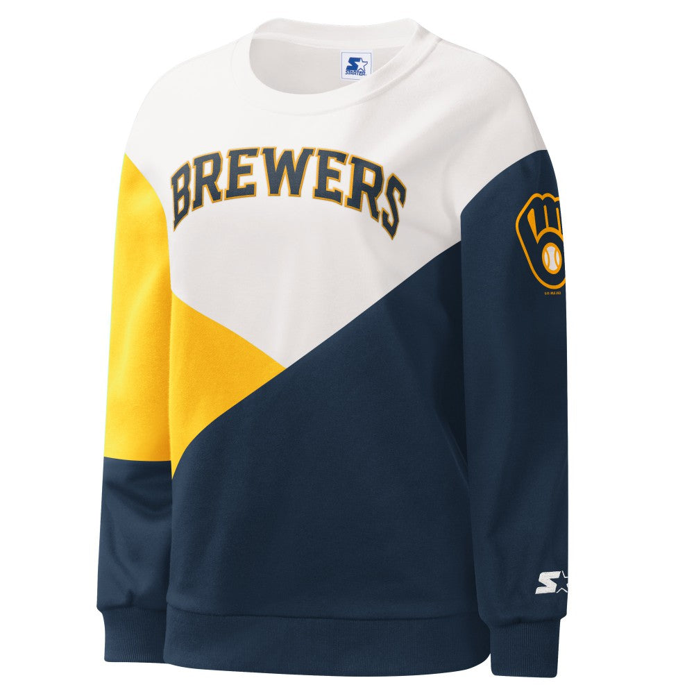 Milwaukee Brewers Starter Women's Shutout Pullover Sweatshirt for sale