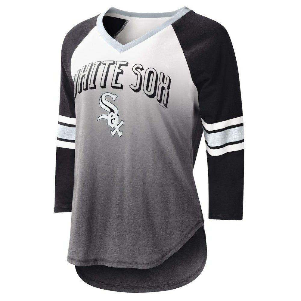Chicago White Sox G-III 4Her by Carl Banks Women's Lead-Off Raglan 3/4-Sleeve V-Neck T-Shirt for sale