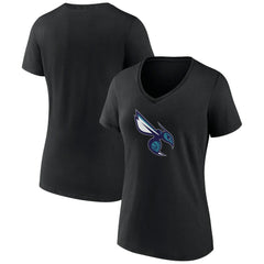NBA - Charlotte Hornets Women's Alternate Logo V-Neck T-Shirt - Black