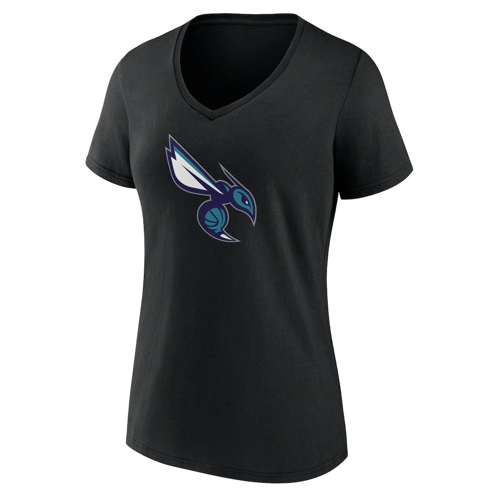 NBA - Charlotte Hornets Women's Alternate Logo V-Neck T-Shirt - Black