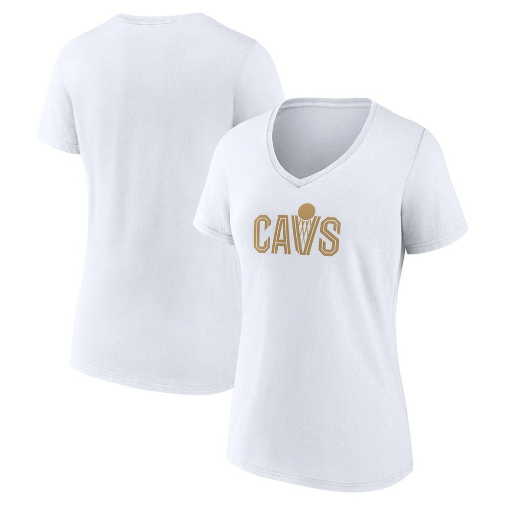 NBA - Cleveland Cavaliers Women's Wordmark V-Neck T-Shirt - White