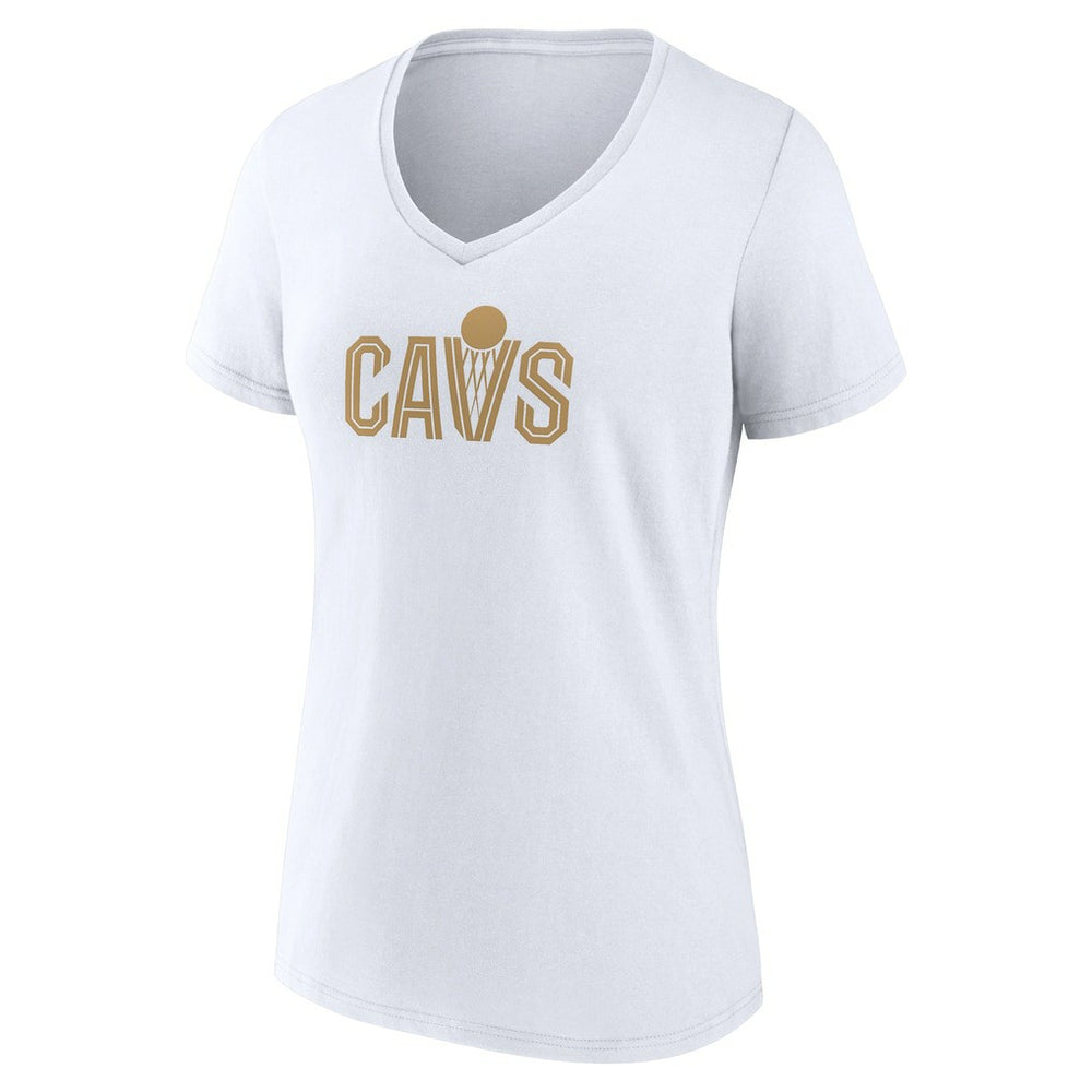 NBA - Cleveland Cavaliers Women's Wordmark V-Neck T-Shirt - White