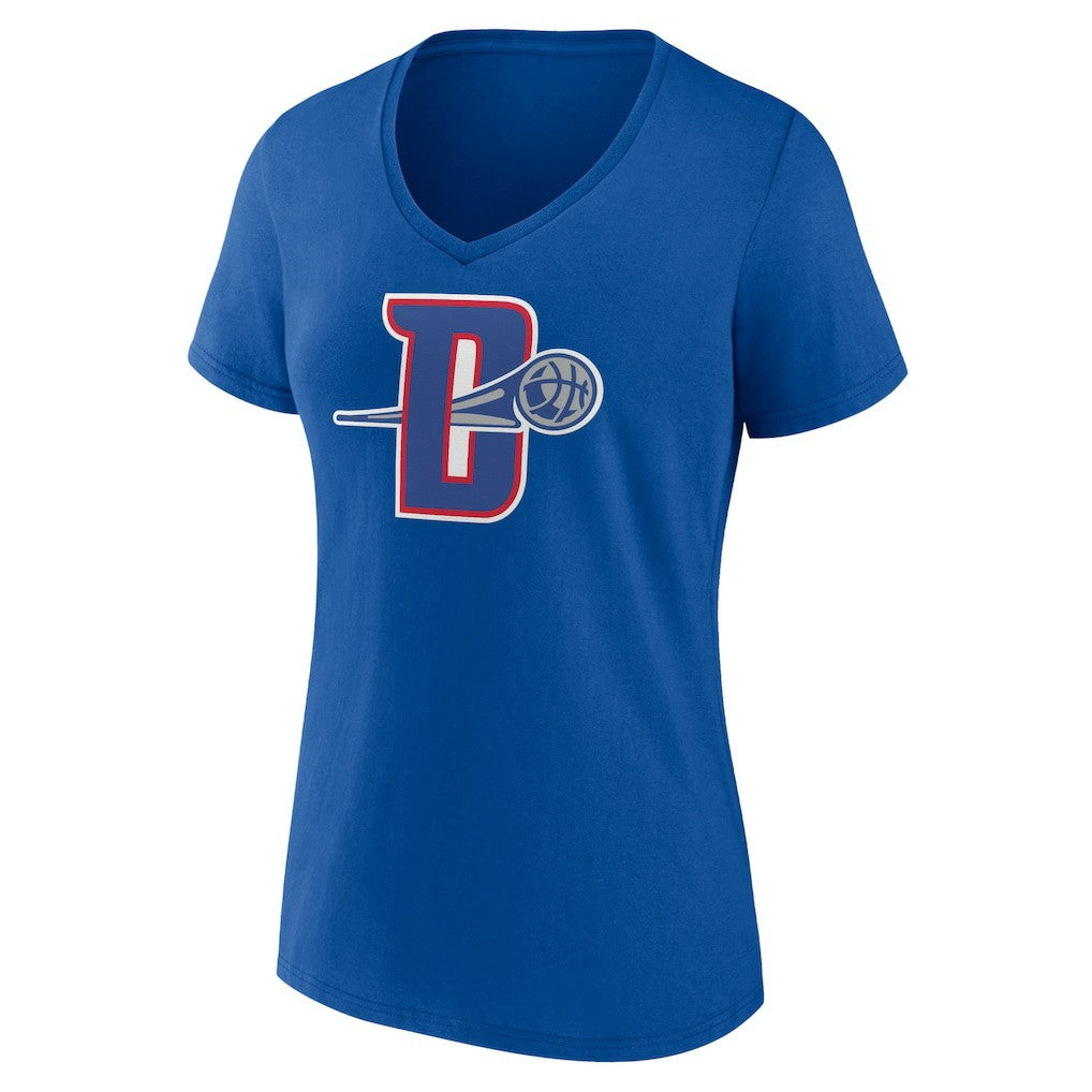 NBA - Detroit Pistons Women's Alternate Logo V-Neck T-Shirt - Royal
