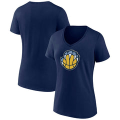 NBA - Memphis Grizzlies Women's Alternate Logo V-Neck T-Shirt - Navy