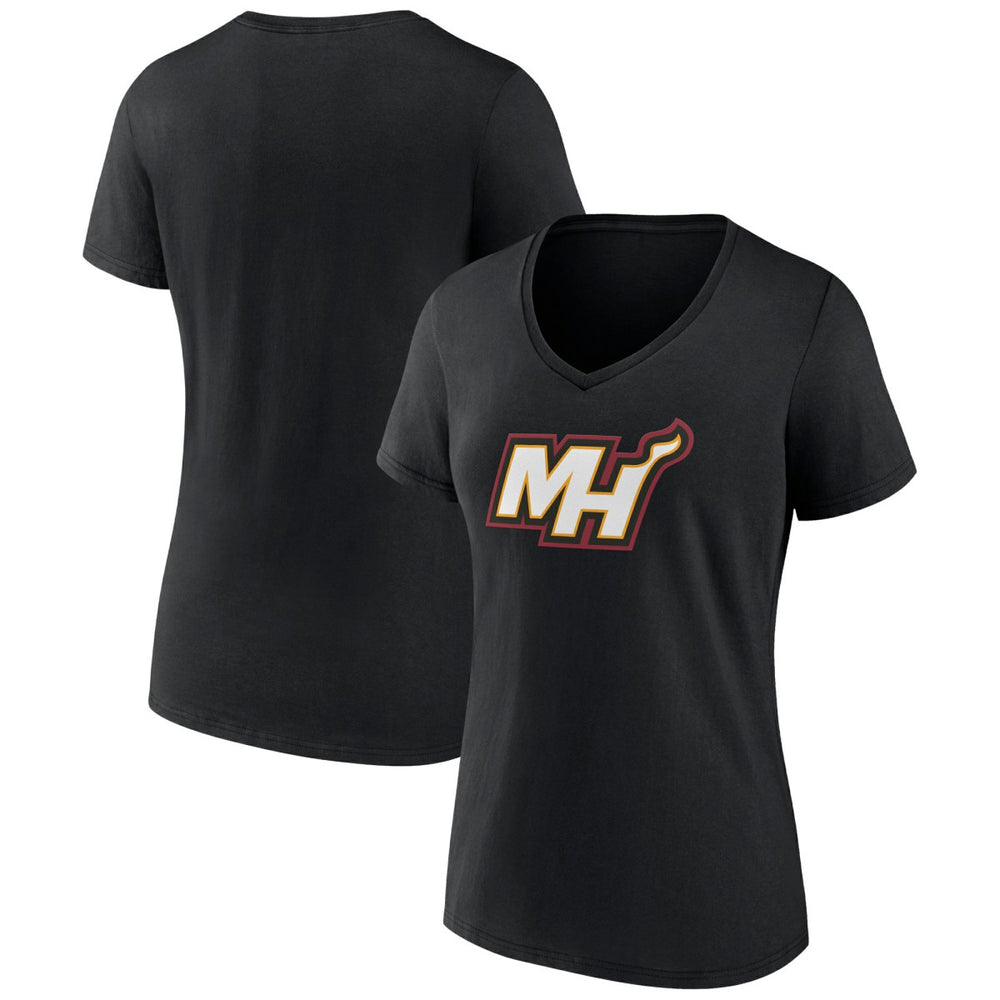 NBA - Miami Heat Women's Alternate Logo V-Neck T-Shirt - Black