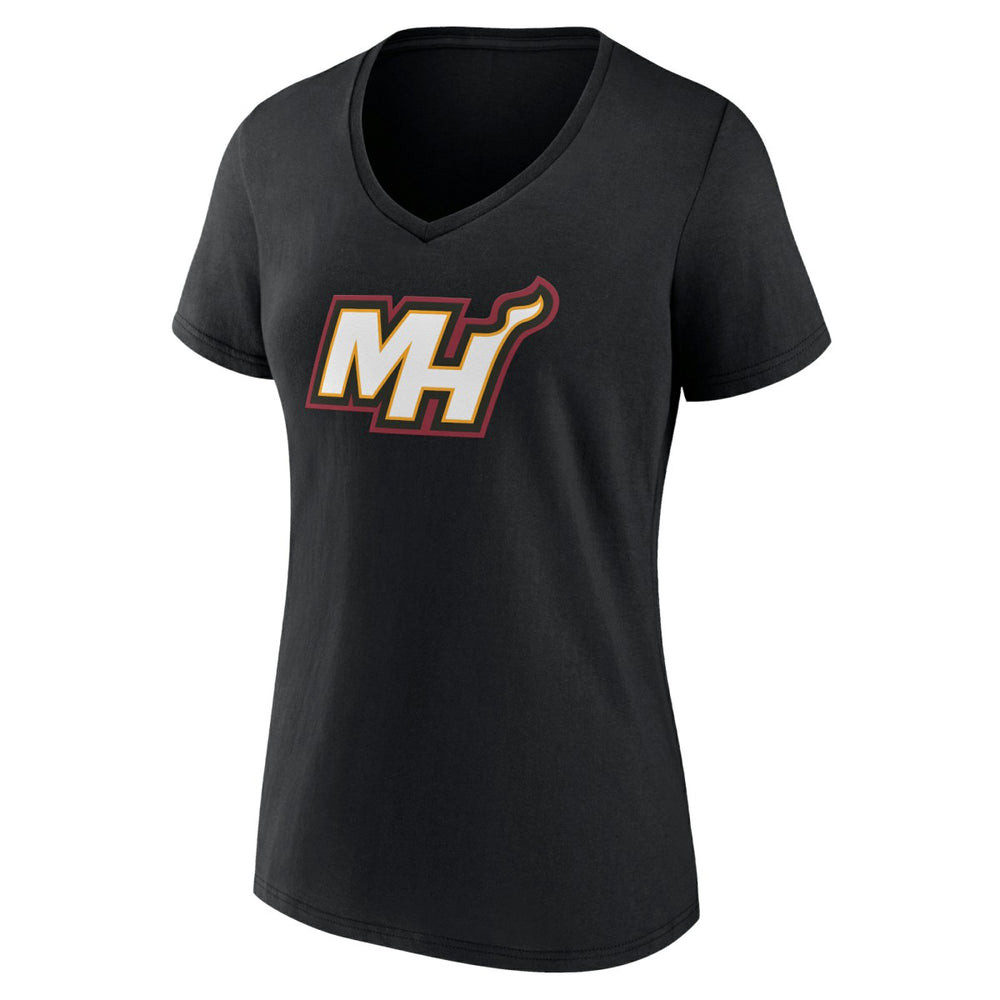 NBA - Miami Heat Women's Alternate Logo V-Neck T-Shirt - Black