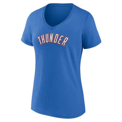 NBA - Oklahoma City Thunder Women's Alternate Logo V-Neck T-Shirt - Blue