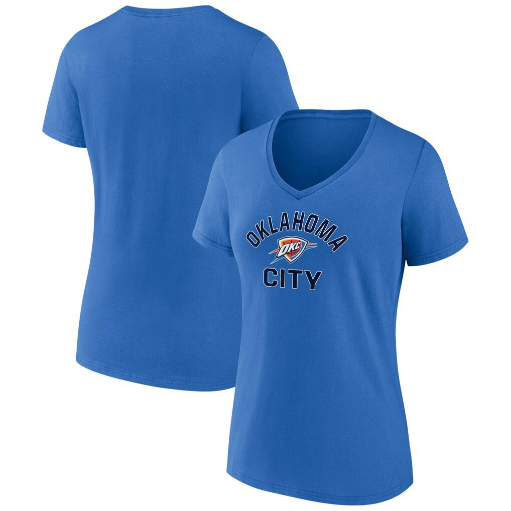 NBA - Oklahoma City Thunder Women's Overtime Team V-Neck T-Shirt - Blue