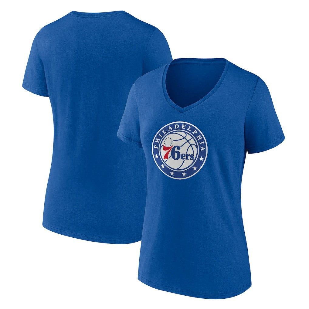 NBA - Philadelphia 76ers Women's Alternate Logo V-Neck T-Shirt - Royal