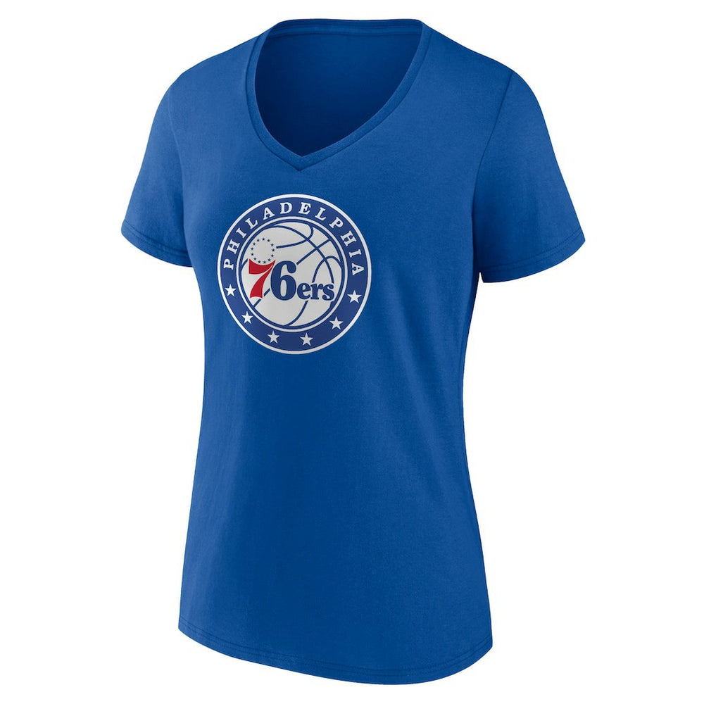 NBA - Philadelphia 76ers Women's Alternate Logo V-Neck T-Shirt - Royal