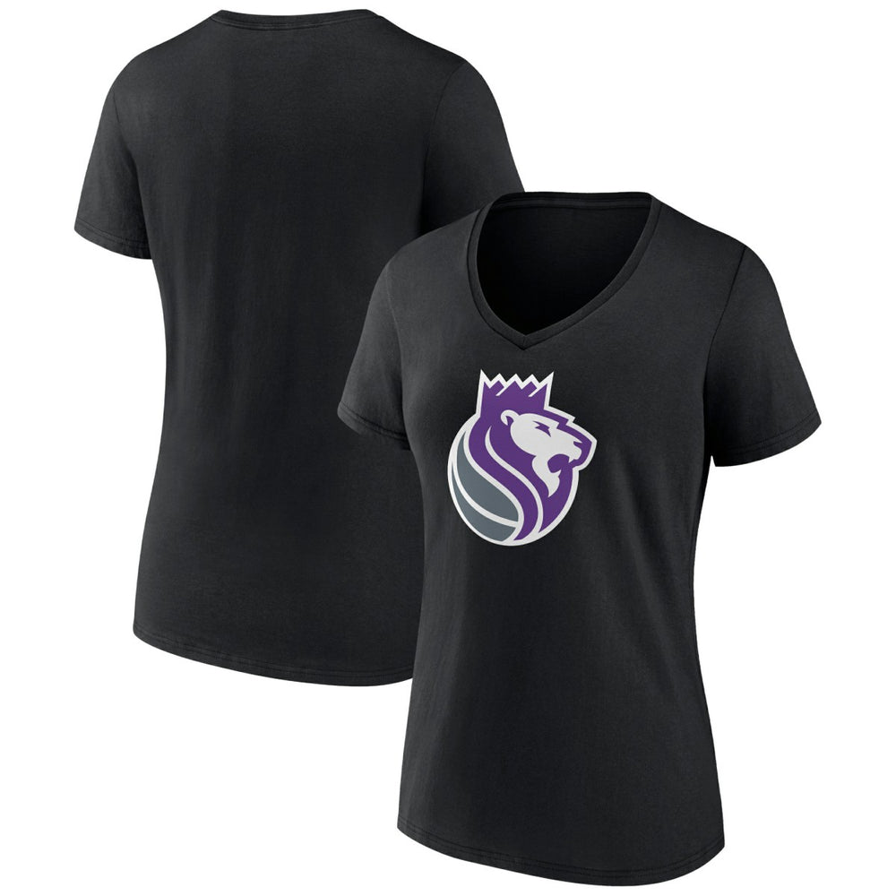 NBA - Sacramento Kings Women's Alternate Logo V-Neck T-Shirt - Black