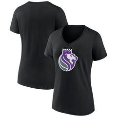 NBA - Sacramento Kings Women's Alternate Logo V-Neck T-Shirt - Black