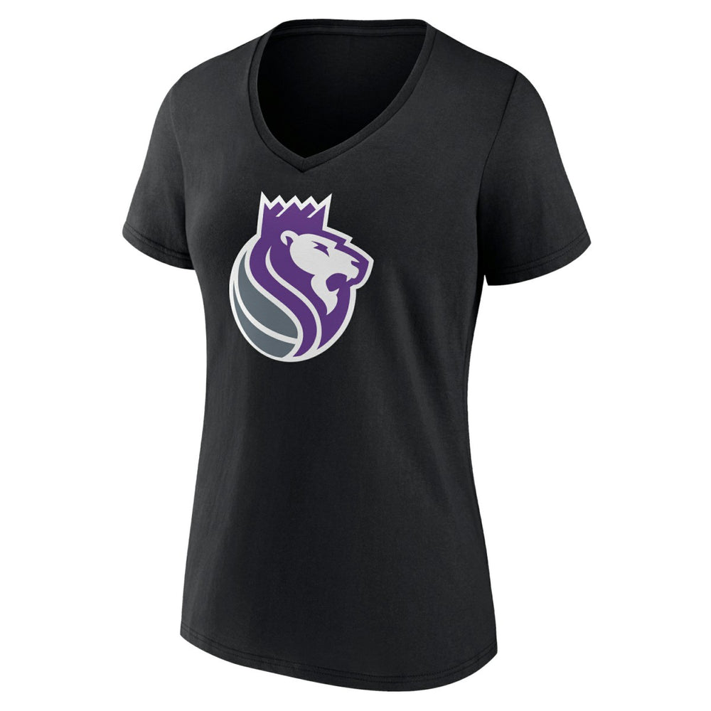 NBA - Sacramento Kings Women's Alternate Logo V-Neck T-Shirt - Black