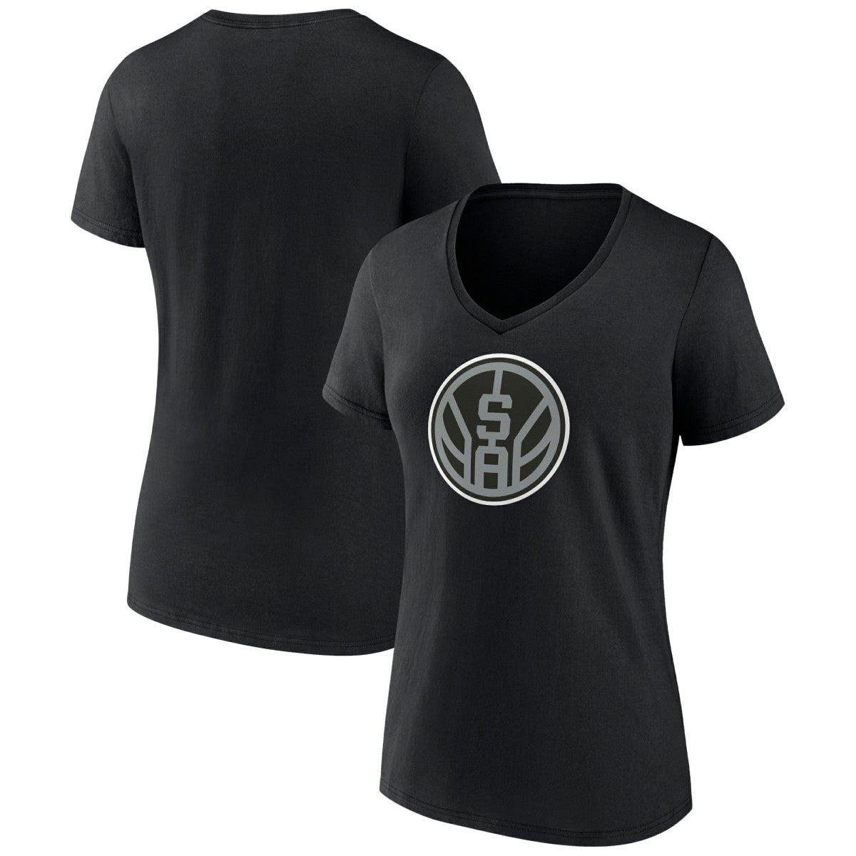 NBA - San Antonio Spurs Women's Alternate Logo V-Neck T-Shirt - Black