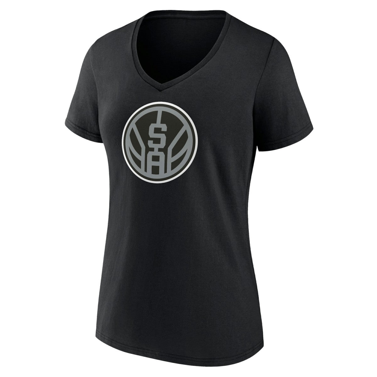 NBA - San Antonio Spurs Women's Alternate Logo V-Neck T-Shirt - Black