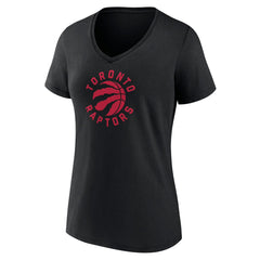 NBA - Toronto Raptors Women's Alternate Logo V-Neck T-Shirt - Black
