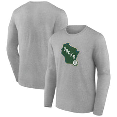 NBA - Milwaukee Bucks Alternate Logo Long Sleeve T-Shirt - Gray