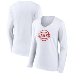 NBA - Atlanta Hawks Women's Alternate Logo V-Neck Long Sleeve T-Shirt - White
