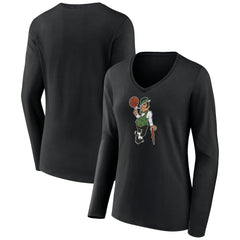 NBA - Boston Celtics Women's Alternate Logo V-Neck Long Sleeve T-Shirt - Black