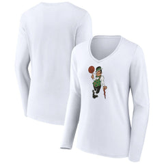 NBA - Boston Celtics Women's Alternate Logo V-Neck Long Sleeve T-Shirt - White