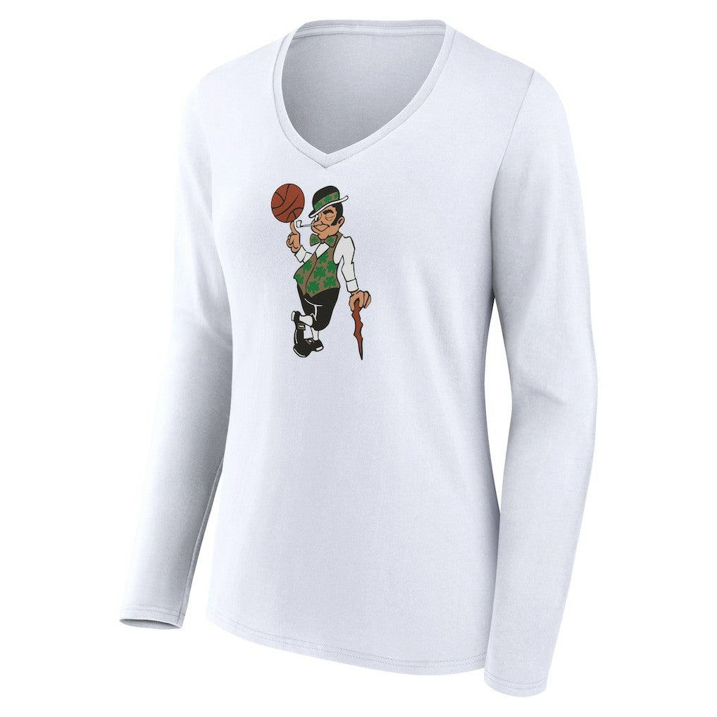 NBA - Boston Celtics Women's Alternate Logo V-Neck Long Sleeve T-Shirt - White