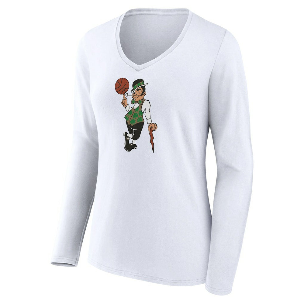 NBA - Boston Celtics Women's Alternate Logo V-Neck Long Sleeve T-Shirt - White