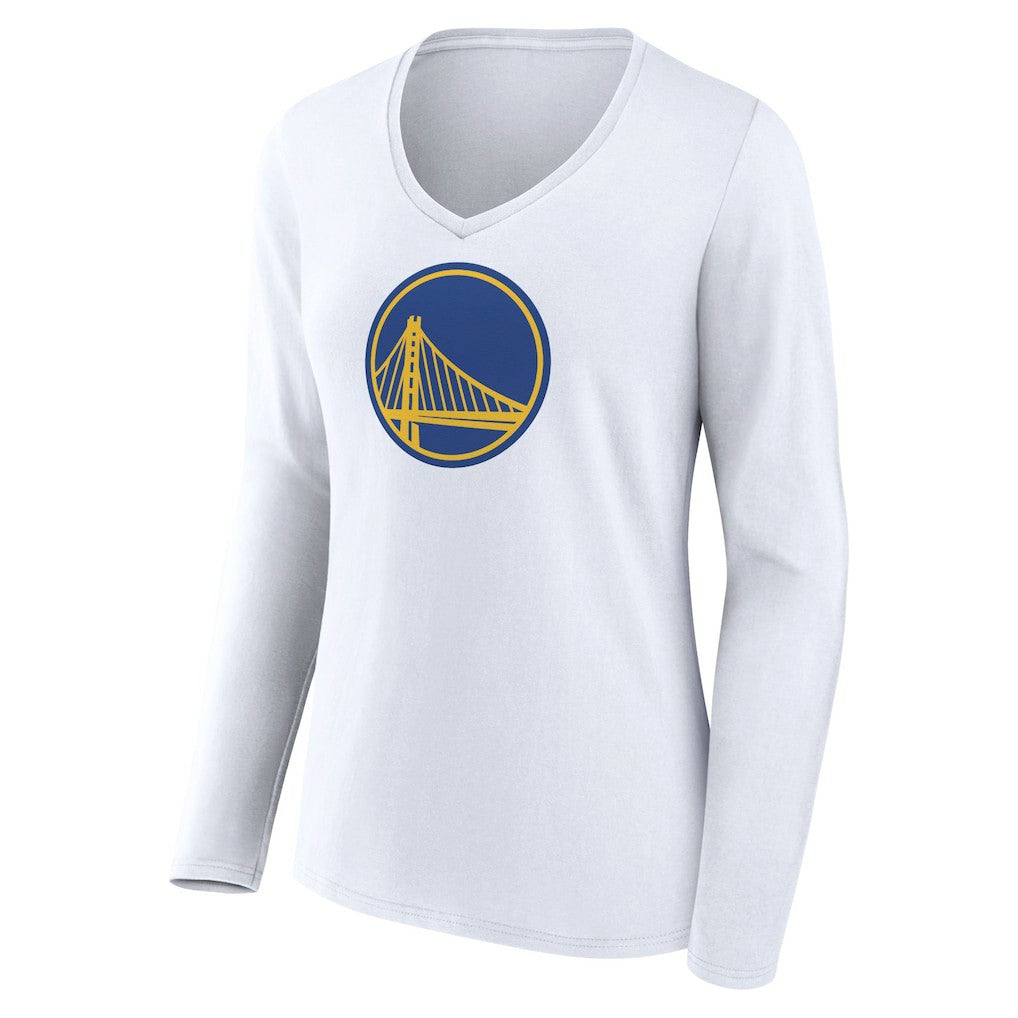 NBA - Golden State Warriors Women's Alternate Logo V-Neck Long Sleeve T-Shirt - White