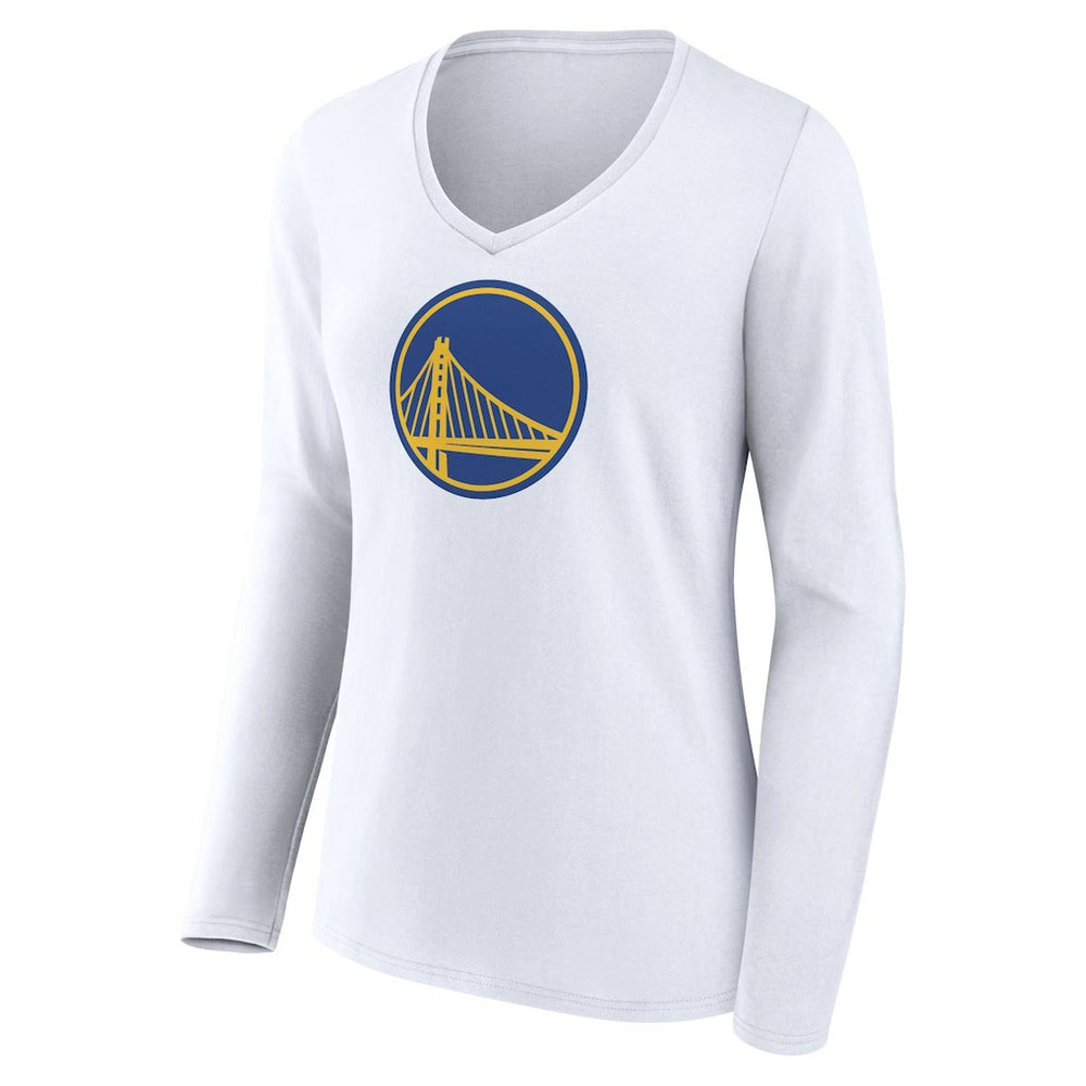 NBA - Golden State Warriors Women's Alternate Logo V-Neck Long Sleeve T-Shirt - White