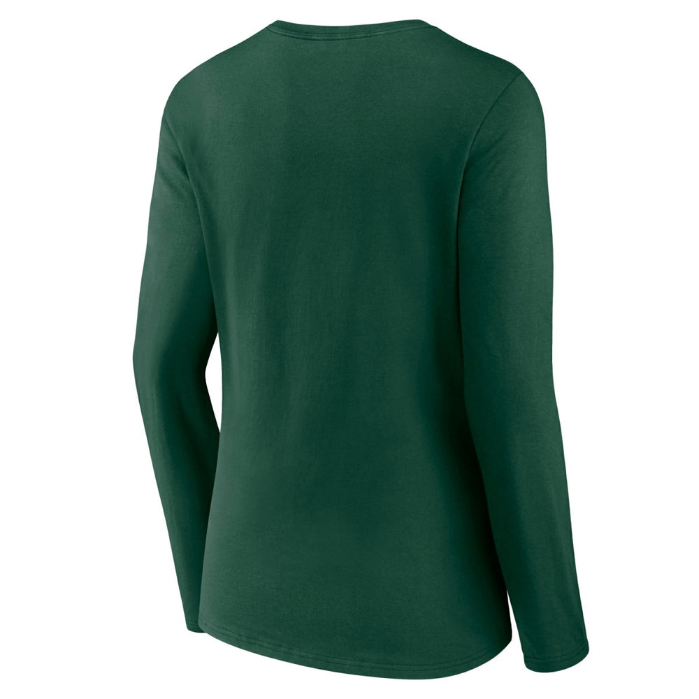 NBA - Milwaukee Bucks Women's Alternate Logo V-Neck Long Sleeve T-Shirt - Green