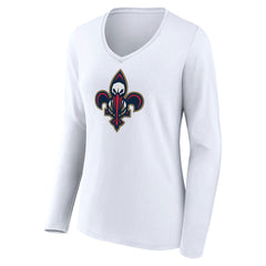 NBA - New Orleans Pelicans Women's Alternate Logo V-Neck Long Sleeve T-Shirt - White