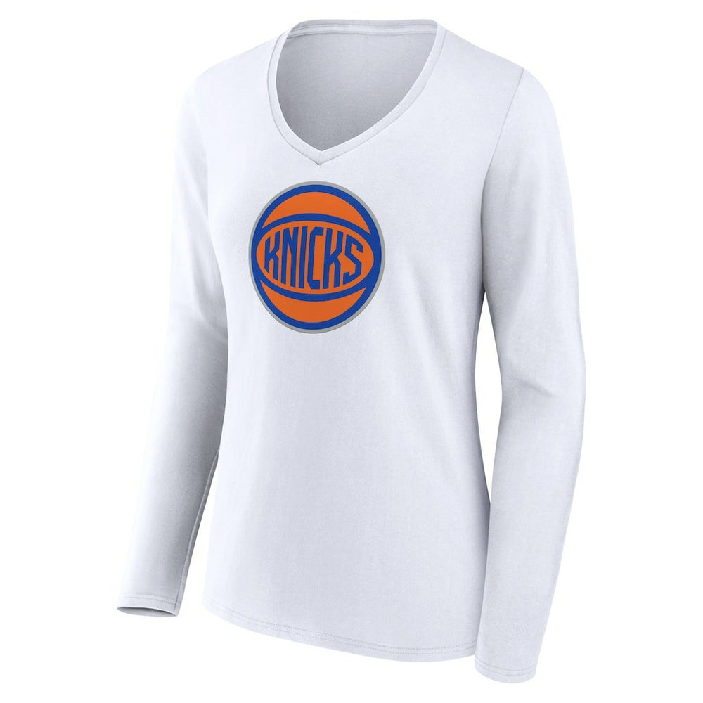 NBA - New York Knicks Women's Alternate Logo V-Neck Long Sleeve T-Shirt - White