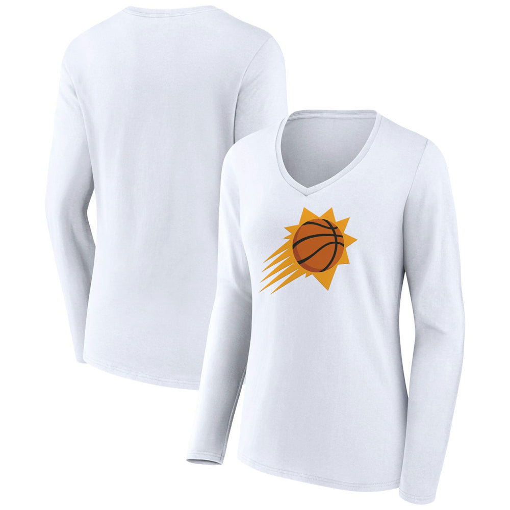 NBA - Phoenix Suns Women's Alternate Logo V-Neck Long Sleeve T-Shirt - White
