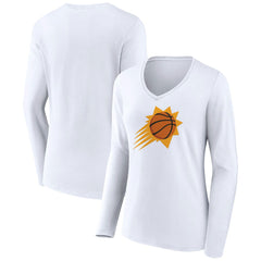 NBA - Phoenix Suns Women's Alternate Logo V-Neck Long Sleeve T-Shirt - White