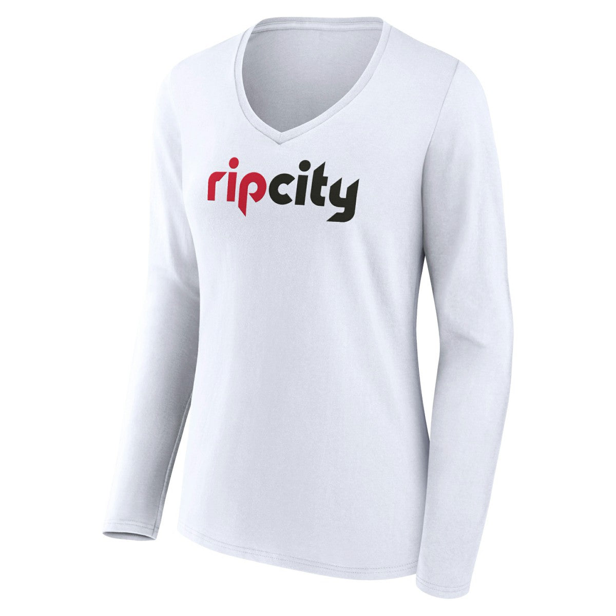 NBA - Portland Trail Blazers Women's Alternate Logo V-Neck Long Sleeve T-Shirt - White