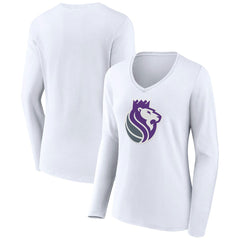 NBA - Sacramento Kings Women's Alternate Logo V-Neck Long Sleeve T-Shirt - White