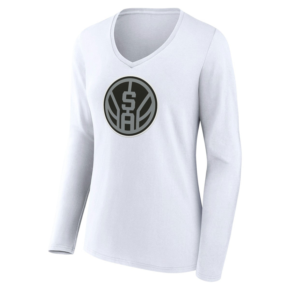 NBA - San Antonio Spurs Women's Alternate Logo V-Neck Long Sleeve T-Shirt - White
