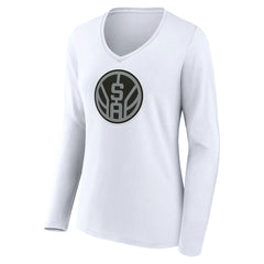 NBA - San Antonio Spurs Women's Alternate Logo V-Neck Long Sleeve T-Shirt - White