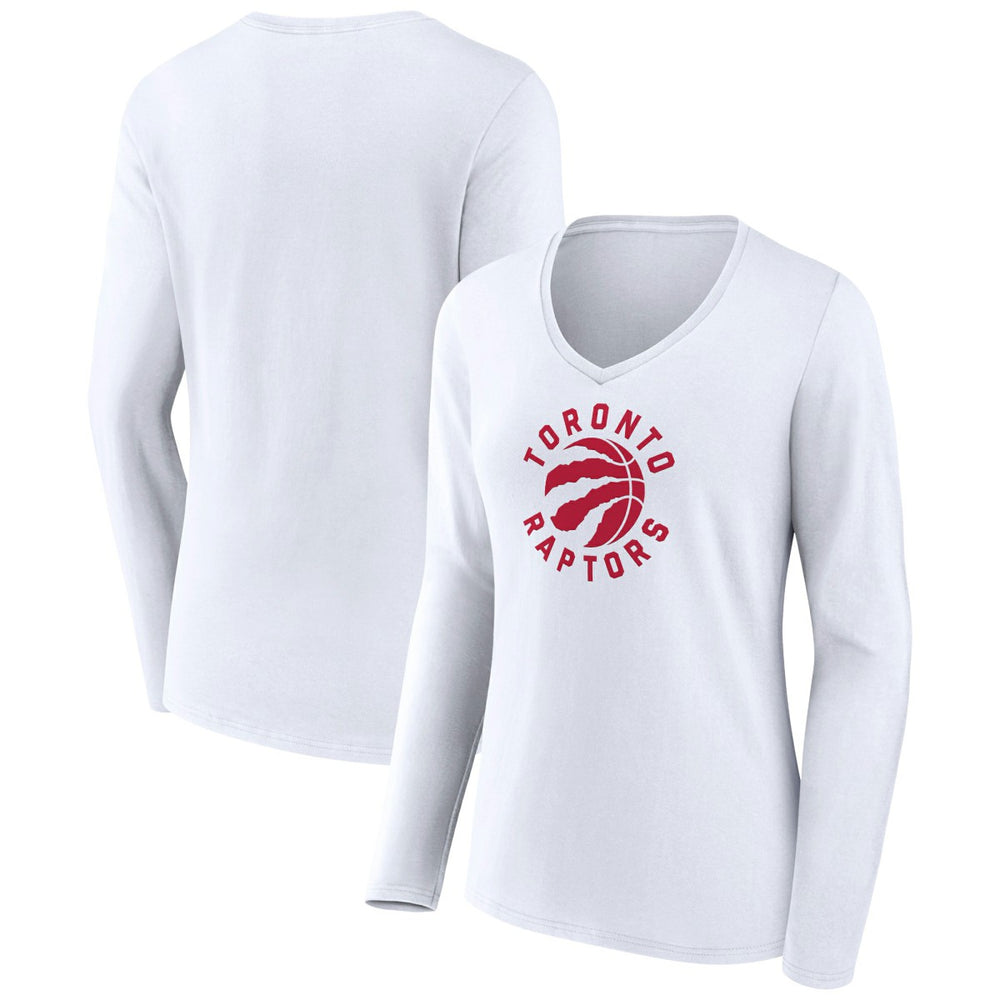 NBA - Toronto Raptors Women's Alternate Logo V-Neck Long Sleeve T-Shirt - White