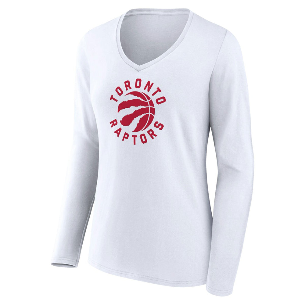 NBA - Toronto Raptors Women's Alternate Logo V-Neck Long Sleeve T-Shirt - White
