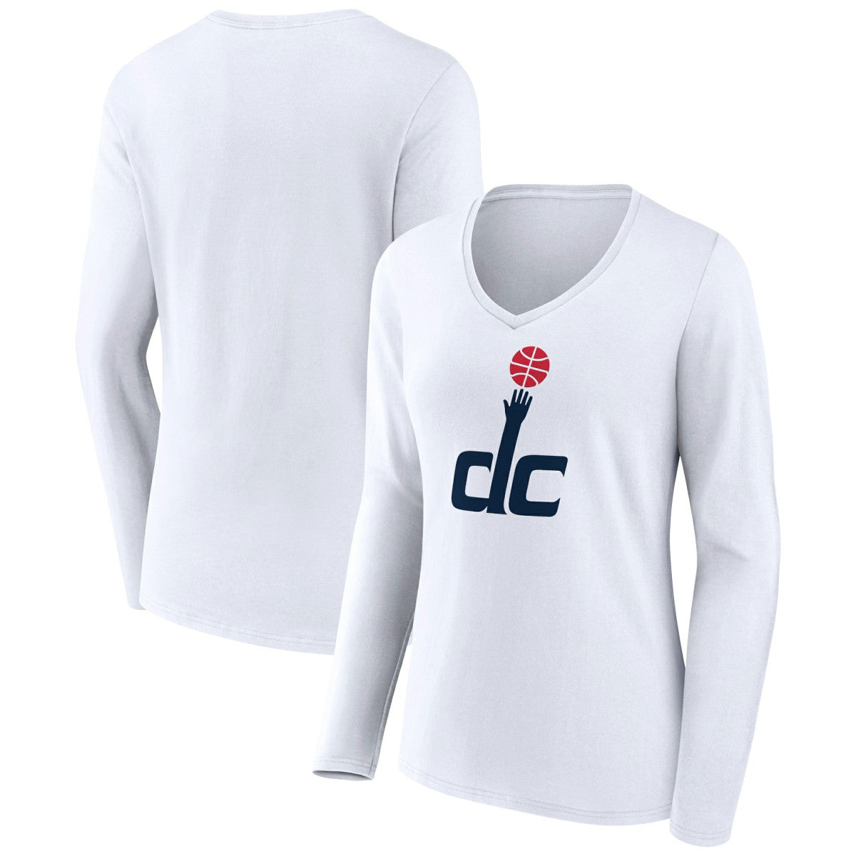 NBA - Washington Wizards Women's Alternate Logo V-Neck Long Sleeve T-Shirt - White
