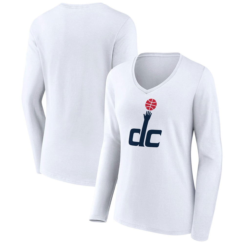 NBA - Washington Wizards Women's Alternate Logo V-Neck Long Sleeve T-Shirt - White
