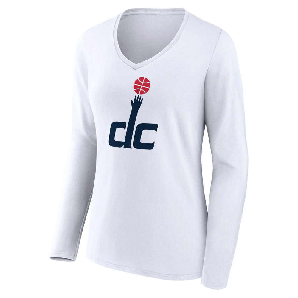 NBA - Washington Wizards Women's Alternate Logo V-Neck Long Sleeve T-Shirt - White