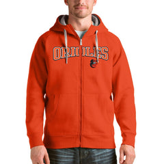 Baltimore Orioles Antigua Team Logo Victory Full-Zip Hoodie Lifestyle