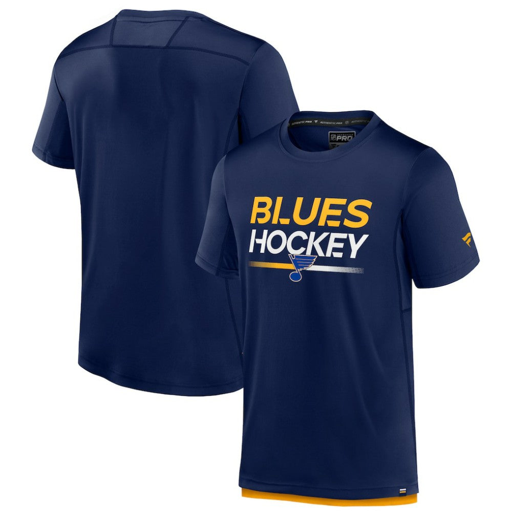 St. Louis Blues - Fanatics Authentic Pro Tech T-Shirt Navy