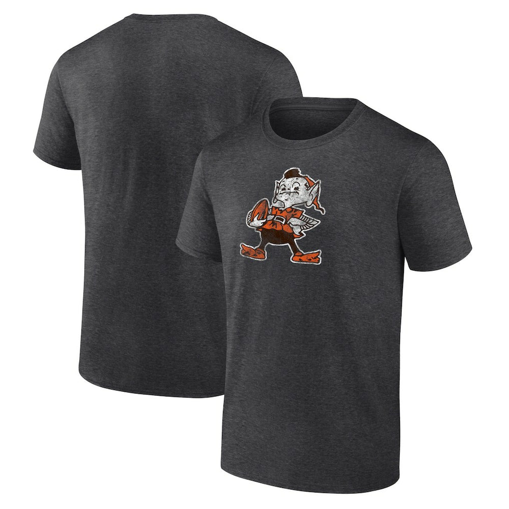 Cleveland Browns Brownie The Elf Throwback Logo T-shirt Charcoal - NFL