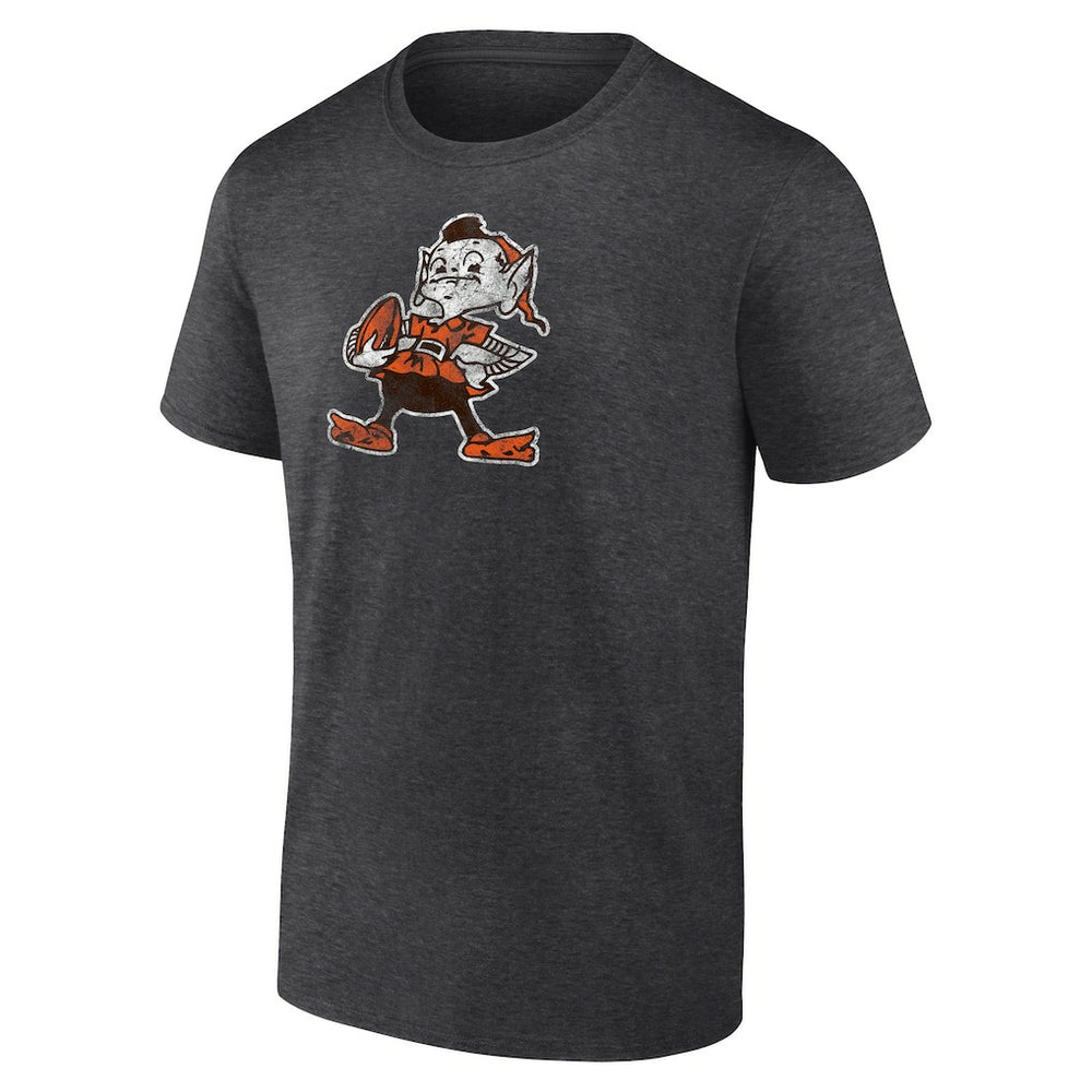 Cleveland Browns Brownie The Elf Throwback Logo T-shirt Charcoal - NFL