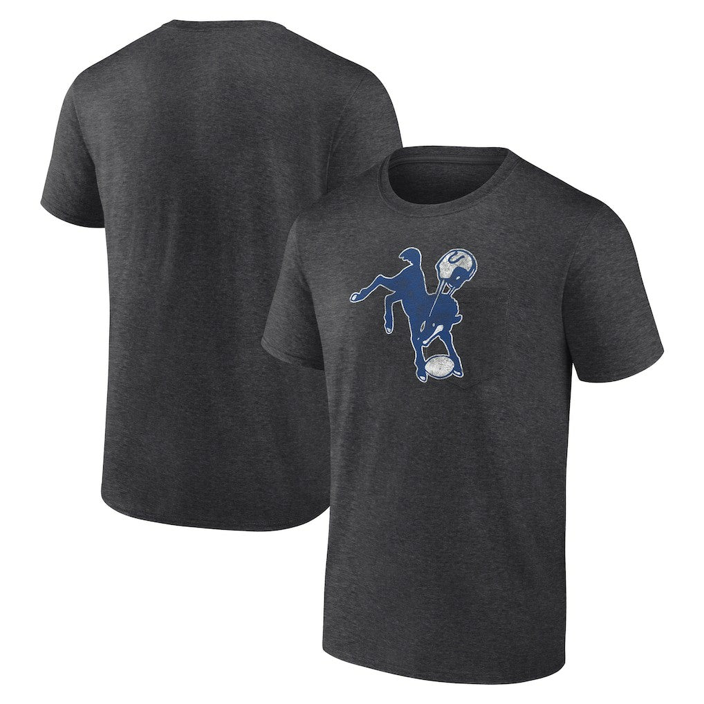 Indianapolis Colts Throwback Logo T-shirt Charcoal - NFL