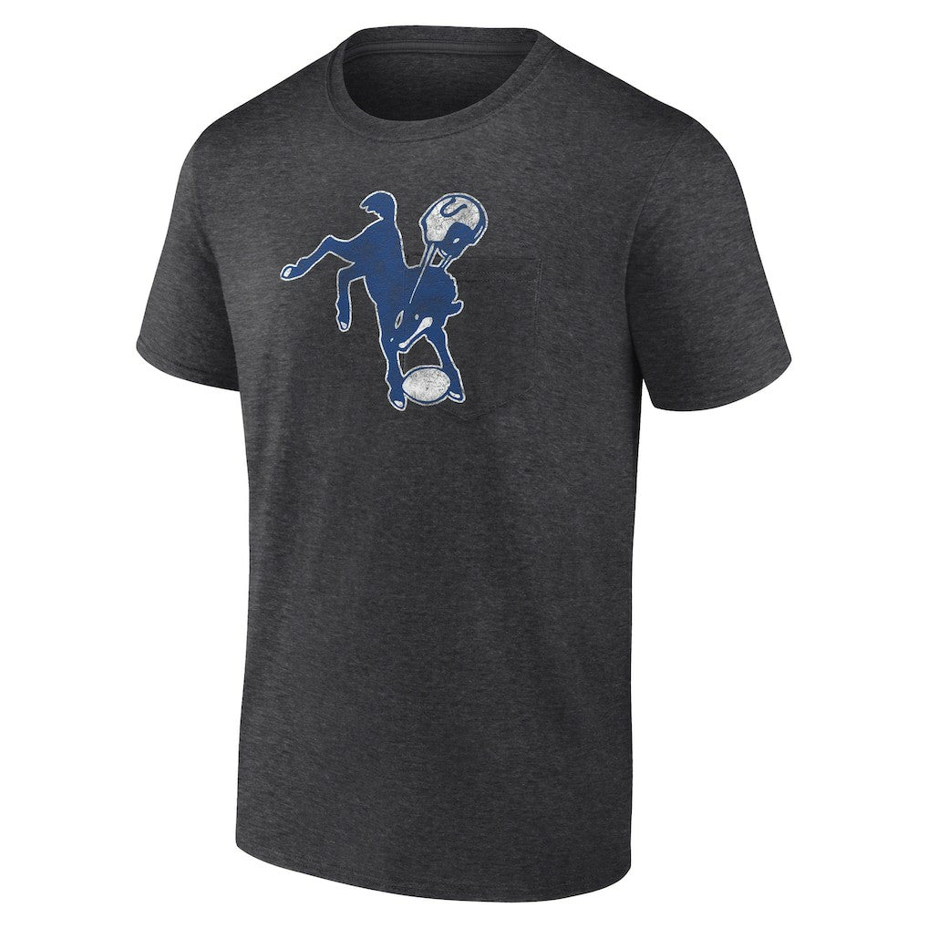 Indianapolis Colts Throwback Logo T-shirt Charcoal - NFL