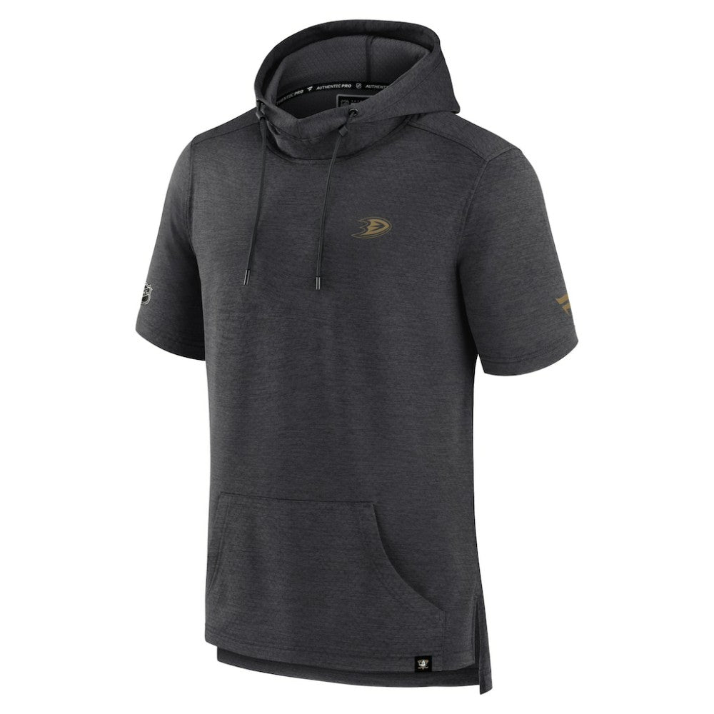 Anaheim Ducks - Fanatics Authentic Pro Short Sleeve Pullover Hoodie Heather Charcoal